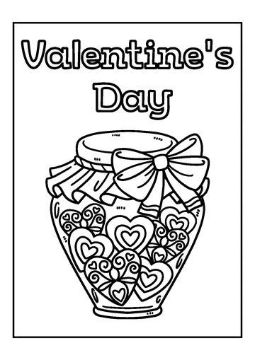 Jar of Hearts Valentine coloring page