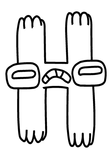 Alphabet Lore H coloring page