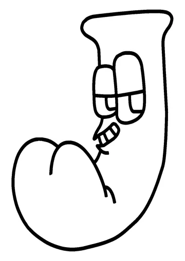 Alphabet Lore J coloring page