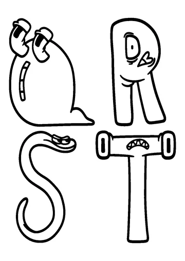Q R S T coloring page