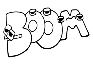 BOOM from Alphabet Lore coloring page