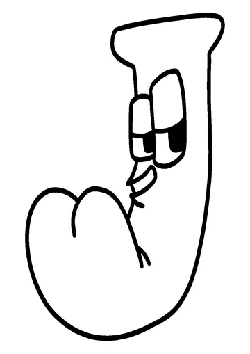 Lettle J from Alphabet Lore coloring page