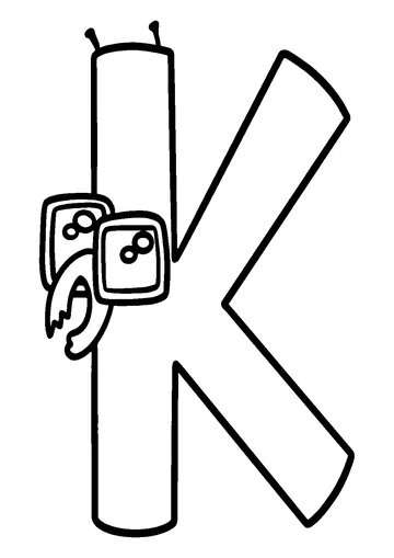 Lettle K from Alphabet Lore coloring page