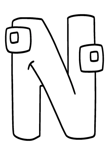 Lettle N from Alphabet Lore coloring page
