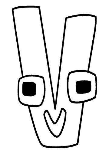 Lettle V from Alphabet Lore coloring page
