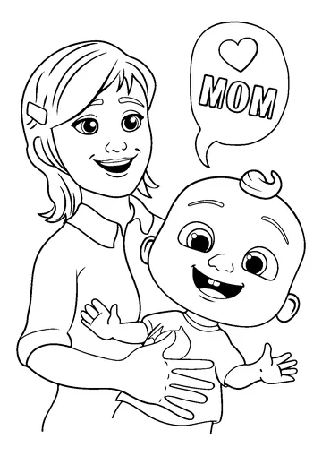 Baby Saying Love Mom coloring page