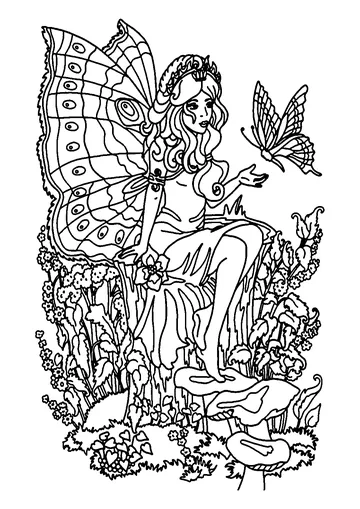 Fairy coloring page