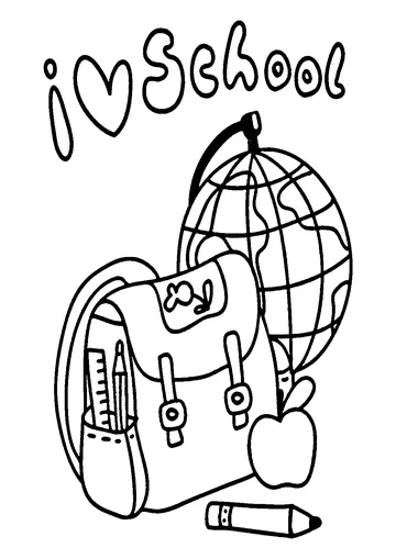 I Love School Image to Color coloring page