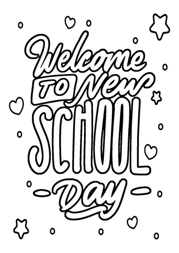 Welcom to New School Day coloring page