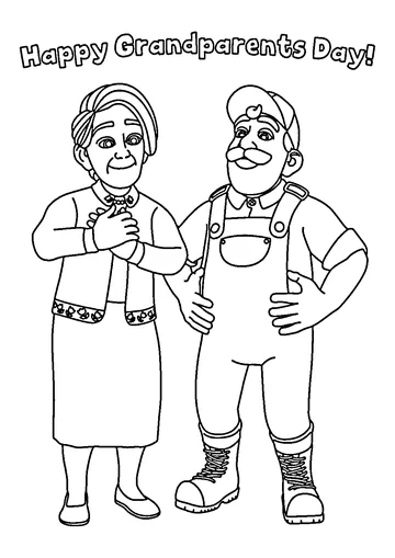 Grandma and Grandpa coloring page