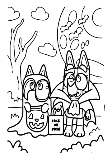 Bluey And Bingo coloring page