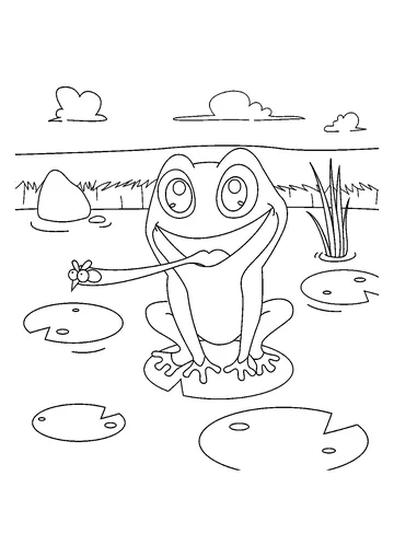 eats insect coloring page