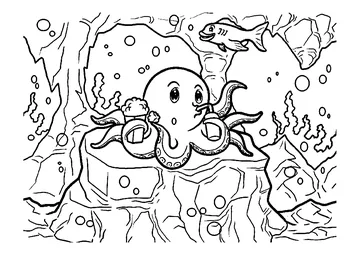 Cute Octupus coloring page