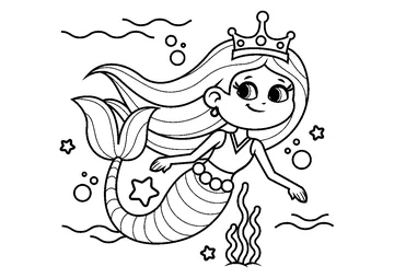 Baby Mermaid Ccolor Page coloring page