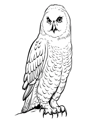 Realistic Owl coloring page