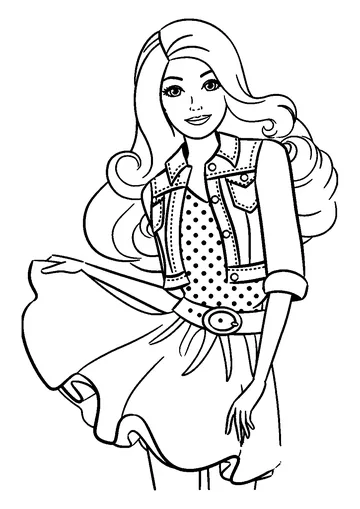 Beautiful Barbie coloring page