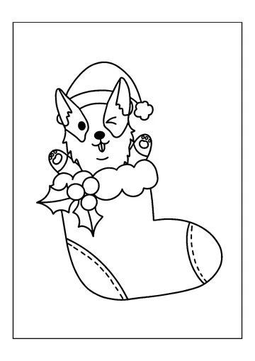 Christmas Dog coloring page