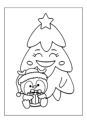 Christmas Penguin coloring page