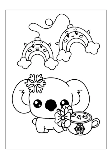 Christmas Koala coloring page