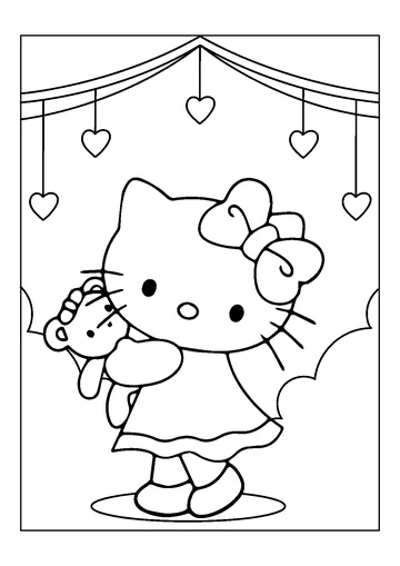 Cute Hello Kitty coloring page