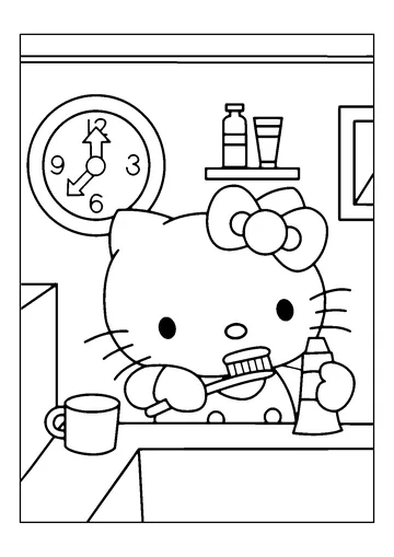 Hello Kitty to Color coloring page