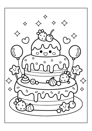 Birthday Cake coloring page