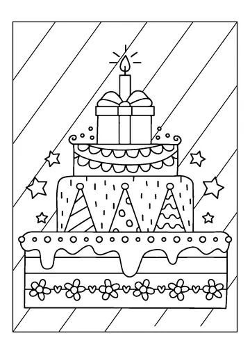 Birthday Cake coloring page
