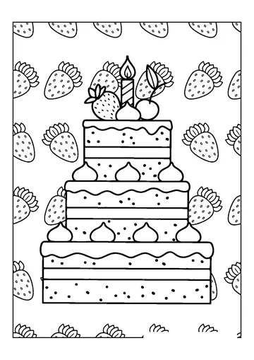 Birthday Cake coloring page