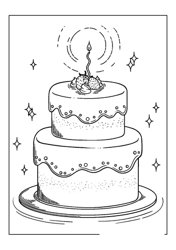 Birthday Cake coloring page