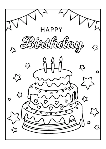 Birthday Cake coloring page