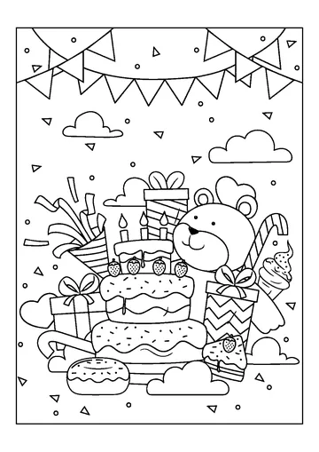 Birthday Cake coloring page