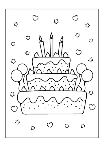 Birthday Cake coloring page