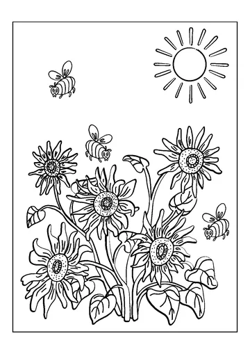 Book Sunflower coloring page