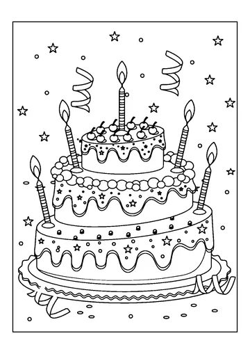 Birthday Cake coloring page