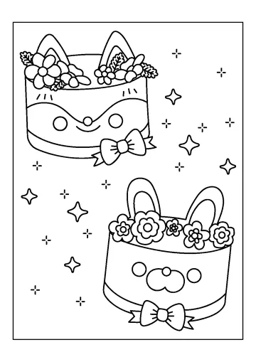 Cute Birthday Cake coloring page