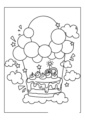 Drawing Birthday Cake coloring page