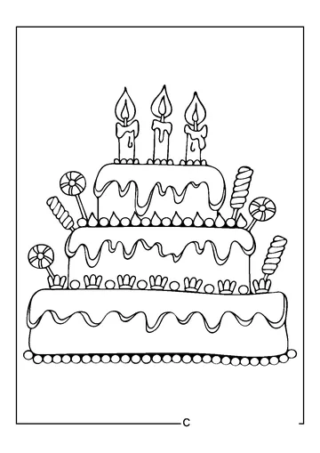 Birthday Cake coloring page