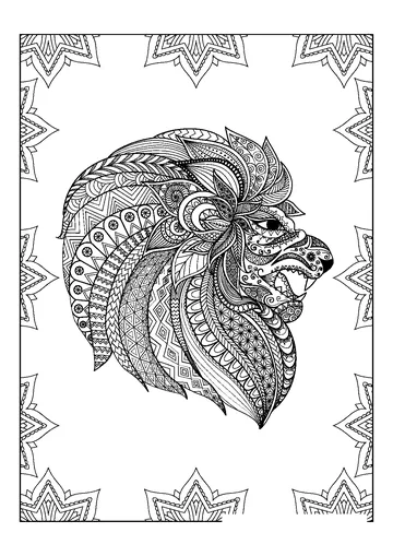 Lion Mandala coloring page