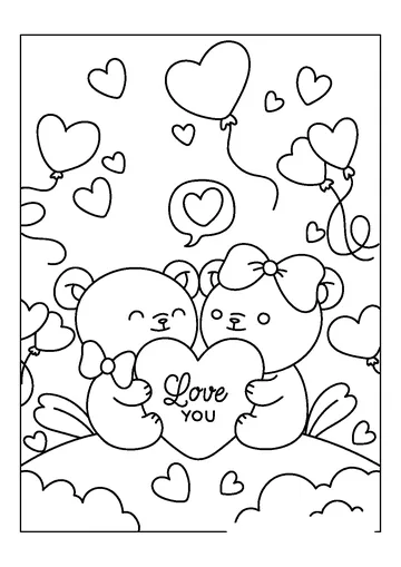 Valentine’s Day Love Message coloring page