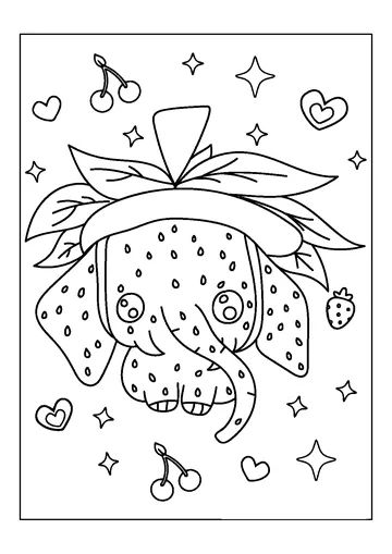 Meme Strawberry coloring page