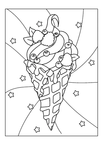 Fruit Ice Cream coloring page