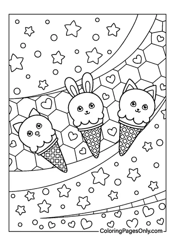 Cones Characters in the Form of Cute Animals coloring page