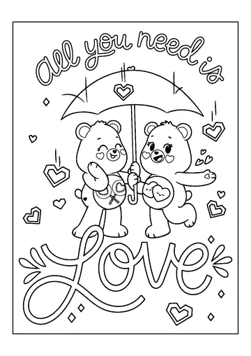 Care Bears In Love coloring page