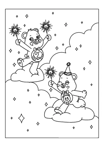 Friends Forever Bear and Good Vibes Bear coloring page