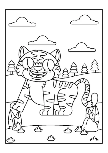 Funny Tiger coloring page