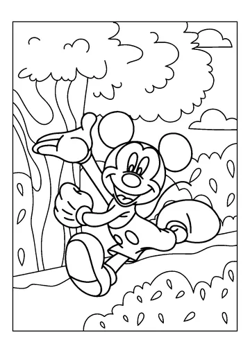 Mickey Mouse Running Happily On The Road coloring page