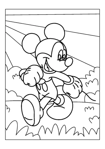 Mickey Mouse Walking coloring page