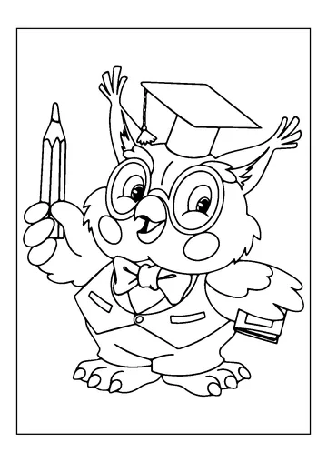 Wise Little Owl For Graduation coloring page