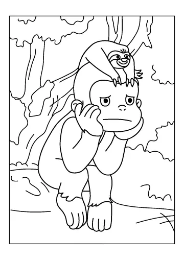 Curious George Feeling Sad coloring page