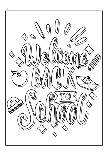 Welcome Back To School coloring page